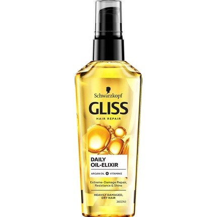 Schwarzkopf Daily Oil Эликсир для ежедневного использования с аргановым маслом и витамином Е 75 мл, Gliss
Schwarzkopf Daily Oil Эликсир для ежедневного использования с аргановым маслом и витамином Е 75 мл, Gliss
