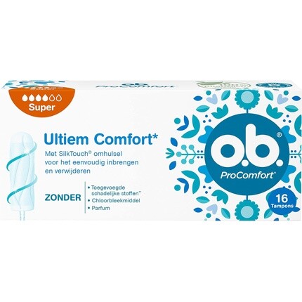 ob Тампоны ProComfort Super с технологией Dynamic Fit и поверхностью SilkTouch для максимального комфорта и надежной защиты, 16 шт. Super Plus — упаковка из 16 шт. O.B
ob Тампоны ProComfort Super с технологией Dynamic Fit и поверхностью SilkTouch для максимального комфорта и надежной защиты, 16 шт. Super Plus — упаковка из 16 шт. O.B