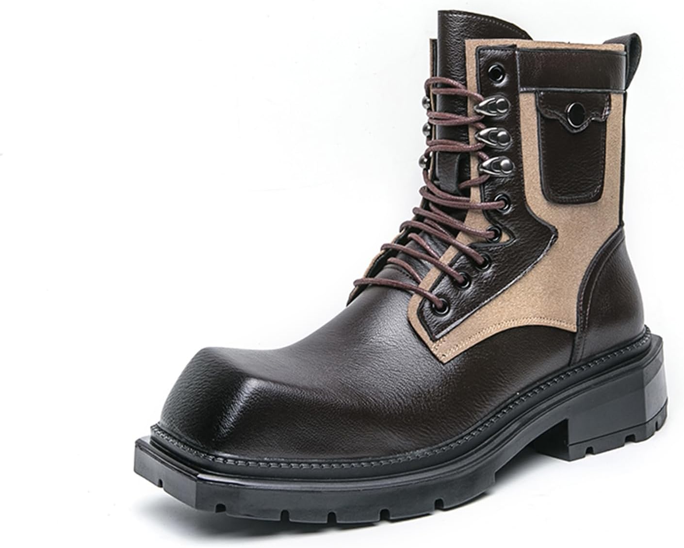 Мужские ретро мотоциклетные боевые ботинки - высокие ботинки на шнуровке с квадратным носком и платформой, массивный каблук, повседневная обувь с нескользящей подошвой Zzyyzzyy, коричневый
Мужские ретро мотоциклетные боевые ботинки - высокие ботинки на шнуровке с квадратным носком и платформой, массивный каблук, повседневная обувь с нескользящей подошвой Zzyyzzyy, коричневый