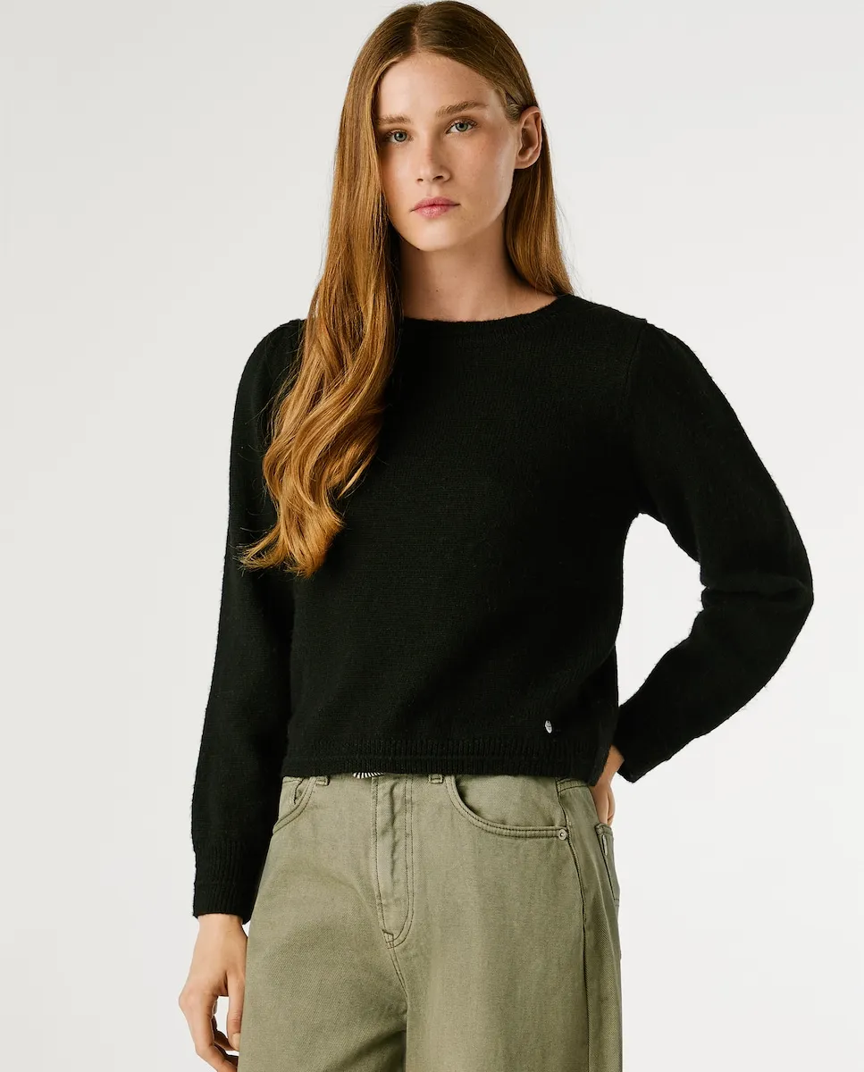 Женский джемпер с круглым вырезом и сборками на плечах Pepe Jeans, черный
Женский джемпер с круглым вырезом и сборками на плечах Pepe Jeans, черный