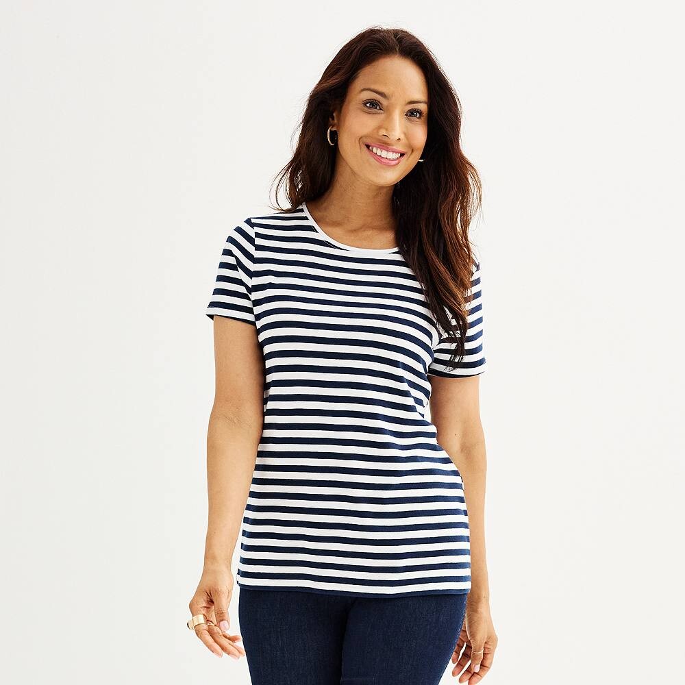Женская футболка Croft & Barrow Essential с круглым вырезом, цвет Navy Classic Stripe
Женская футболка Croft & Barrow Essential с круглым вырезом, цвет Navy Classic Stripe
