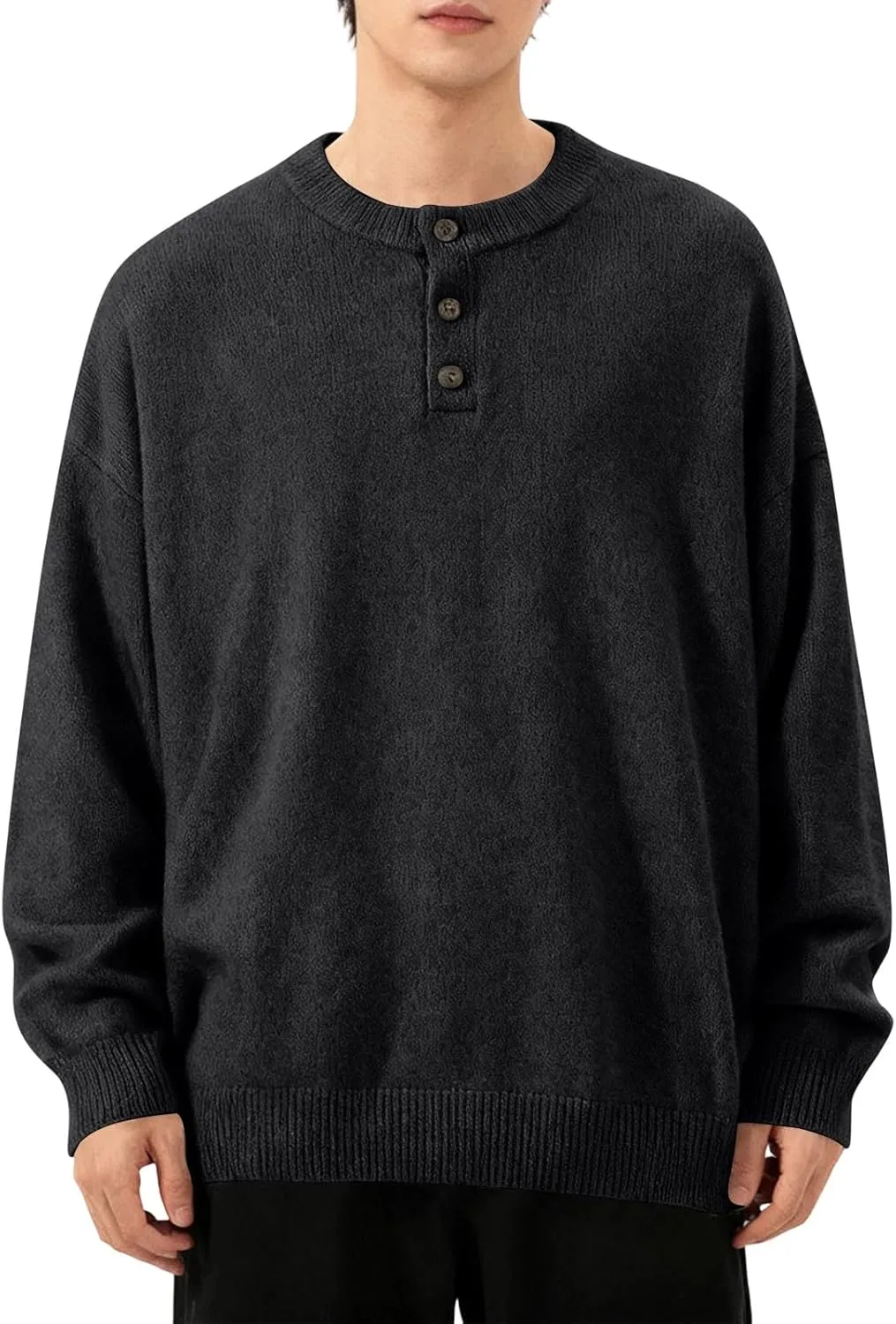 Мужской свитер хенли плюс сайз с пуговицами
Мужской свитер хенли плюс сайз с пуговицами