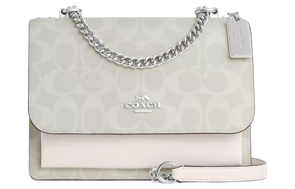 Кожаная цепочка с клатчем из парусины, мини-сумка через плечо, кросс-боди для женщин COACH 
Кожаная цепочка с клатчем из парусины, мини-сумка через плечо, кросс-боди для женщин COACH