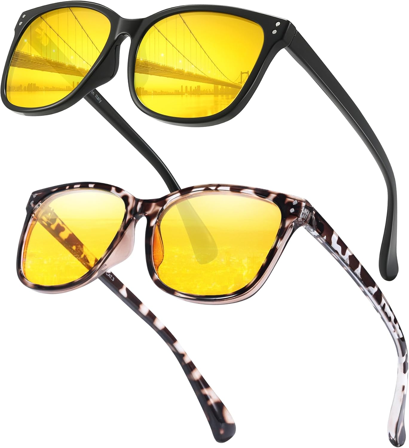 Очки для вождения в ночное время LVIOE для женщин и мужчин, антибликовые очки ночного видения с поляризованными желтыми линзами для защиты от УФ-излучения UV400, A08 Black Frame/Night Vision+white Tortoise Frame/ Night Vision
Очки для вождения в ночное время LVIOE для женщин и мужчин, антибликовые очки ночного видения с поляризованными желтыми линзами для защиты от УФ-излучения UV400, A08 Black Frame/Night Vision+white Tortoise Frame/ Night Vision