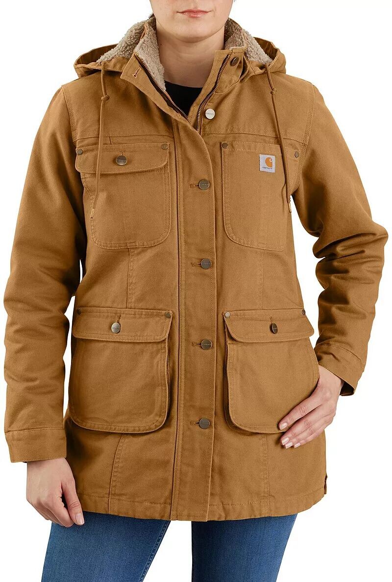 Женское потертое пальто свободного кроя Carhartt
Женское потертое пальто свободного кроя Carhartt