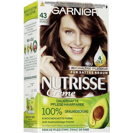 Garnier Nutrisse Creme Интенсивное окрашивание с фруктовым маслом Краска для волос Масло авокадо Золотисто-коричневый Для длительного блеска цвета
Garnier Nutrisse Creme Интенсивное окрашивание с фруктовым маслом Краска для волос Масло авокадо Золотисто-коричневый Для длительного блеска цвета