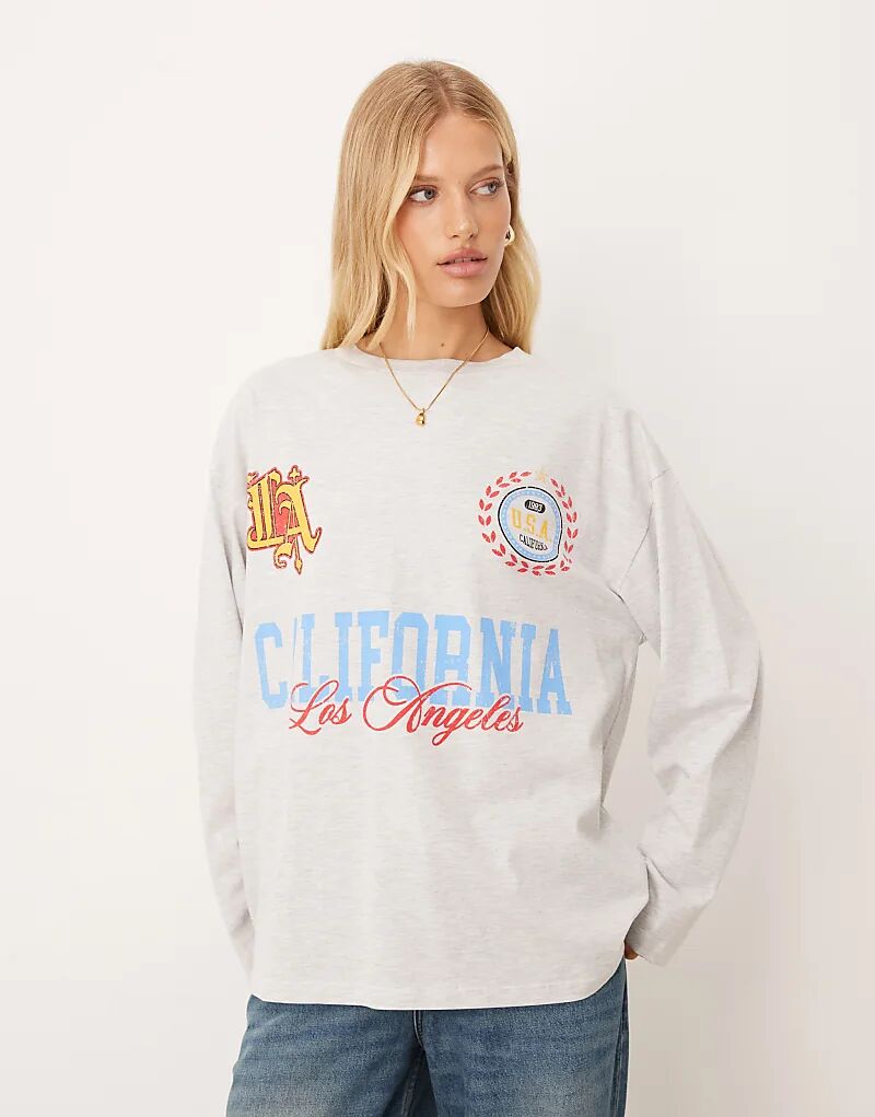 Футболка ASOS DESIGN с длинными рукавами и принтом «Калифорния» в меланжевом цвете
Футболка ASOS DESIGN с длинными рукавами и принтом «Калифорния» в меланжевом цвете