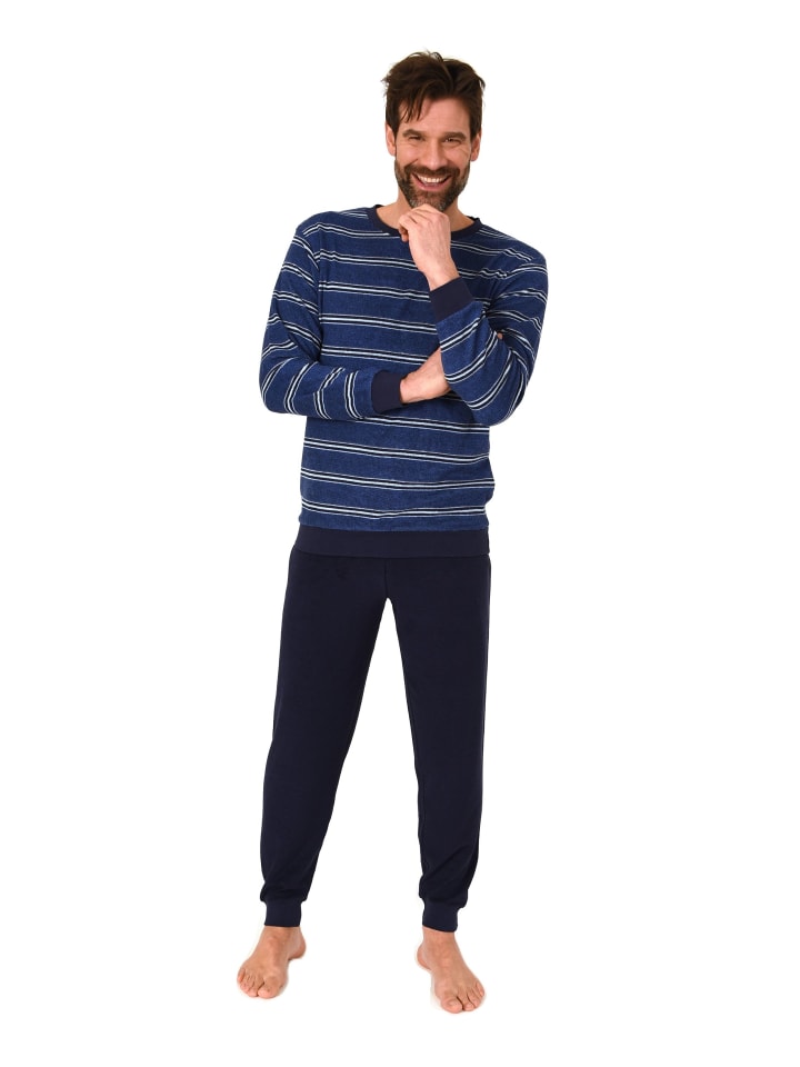 NORMANN Пижама из махровой ткани с длинными рукавами и манжетами, темно-синего цвета
NORMANN Пижама из махровой ткани с длинными рукавами и манжетами, темно-синего цвета