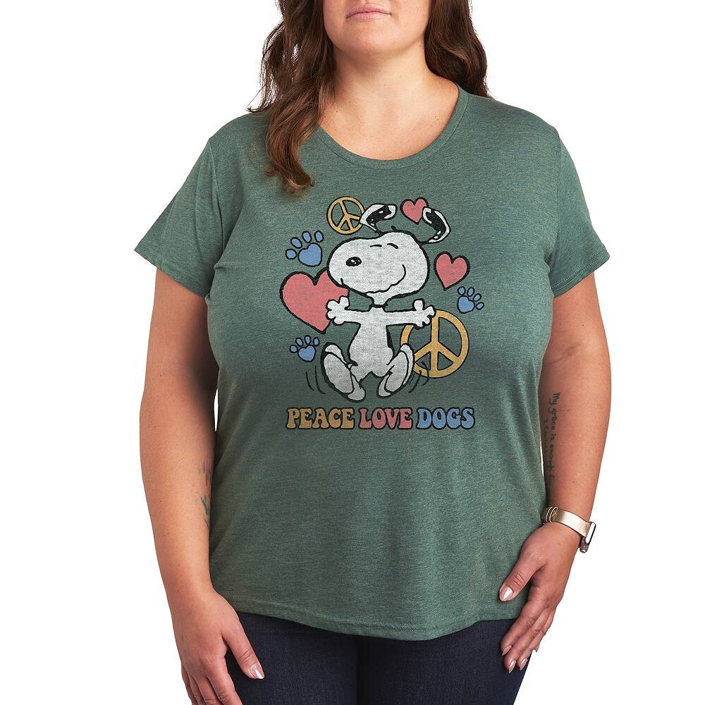 Футболка с рисунком Plus Peanuts Snoopy Peace Love Dogs Licensed Character, цвет Heather Green
Футболка с рисунком Plus Peanuts Snoopy Peace Love Dogs Licensed Character, цвет Heather Green