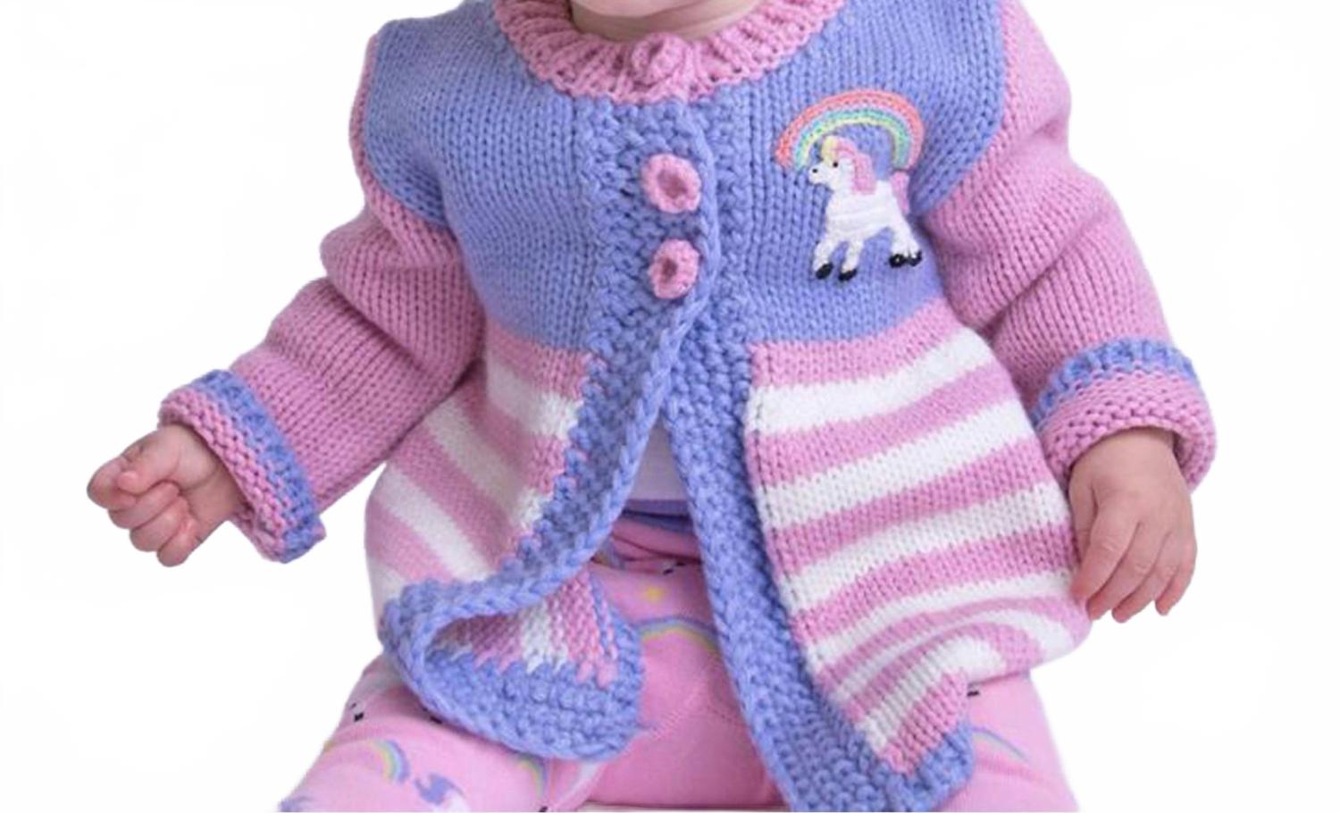 Детский свитер с единорогом для девочек в розово-фиолетовой гамме Huggalugs 
Детский свитер с единорогом для девочек в розово-фиолетовой гамме Huggalugs