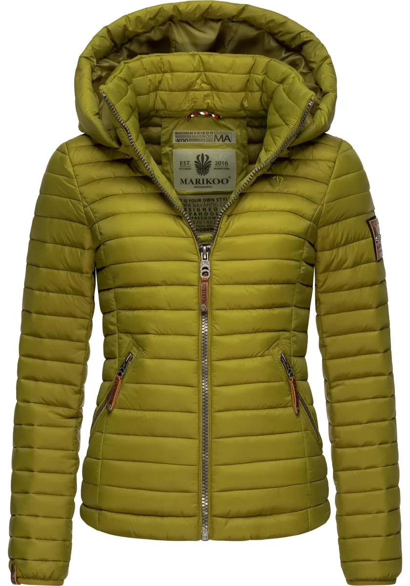 Стеганая куртка Marikoo "Lion Baby" с капюшоном, стильная переходная куртка со съемным капюшоном, зеленый 
Стеганая куртка Marikoo "Lion Baby" с капюшоном, стильная переходная куртка со съемным капюшоном, зеленый