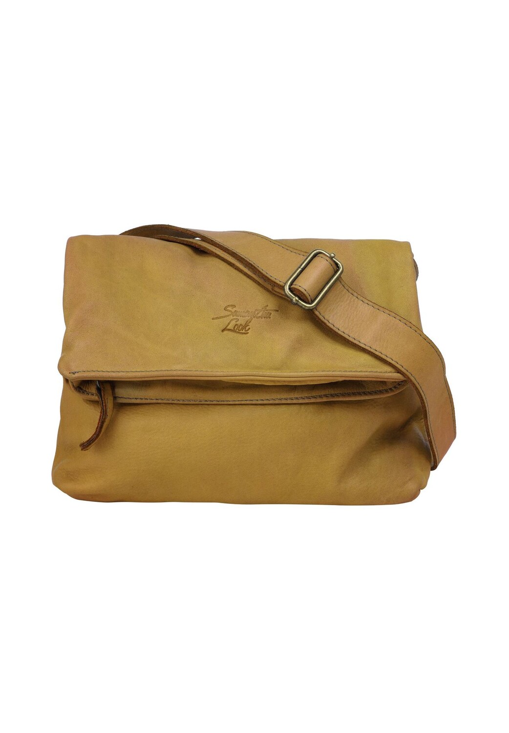 Сумка через плечо, натуральная кожа, производство Италия Samantha Look, желтый