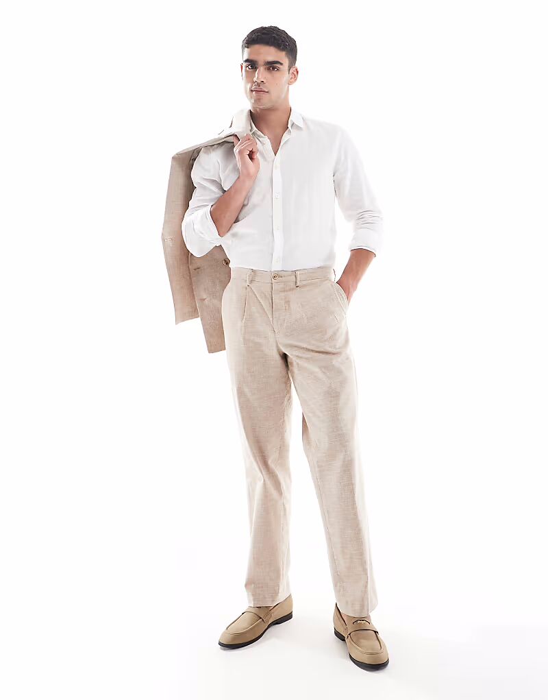 Брюки из льняного костюма свободного кроя Jack & Jones Premium бежевого цвета
Брюки из льняного костюма свободного кроя Jack & Jones Premium бежевого цвета