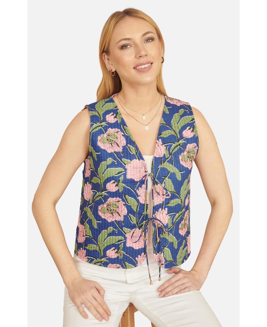 Женская двусторонняя стеганая жилетка с цветочным принтом Yumi, Navy
Женская двусторонняя стеганая жилетка с цветочным принтом Yumi, Navy