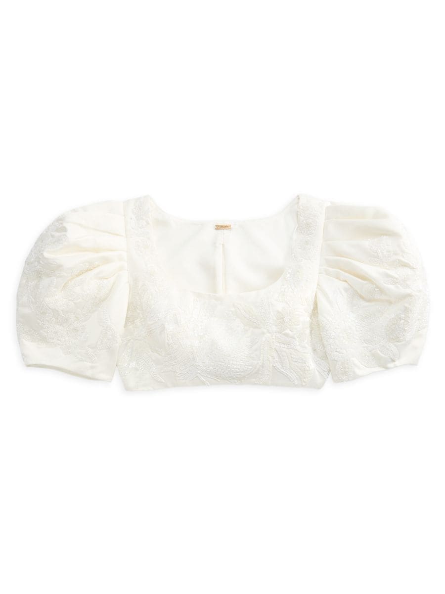 Укороченный топ с рукавами-фонариками и пайетками Sinai Cult Gaia, белый
Укороченный топ с рукавами-фонариками и пайетками Sinai Cult Gaia, белый