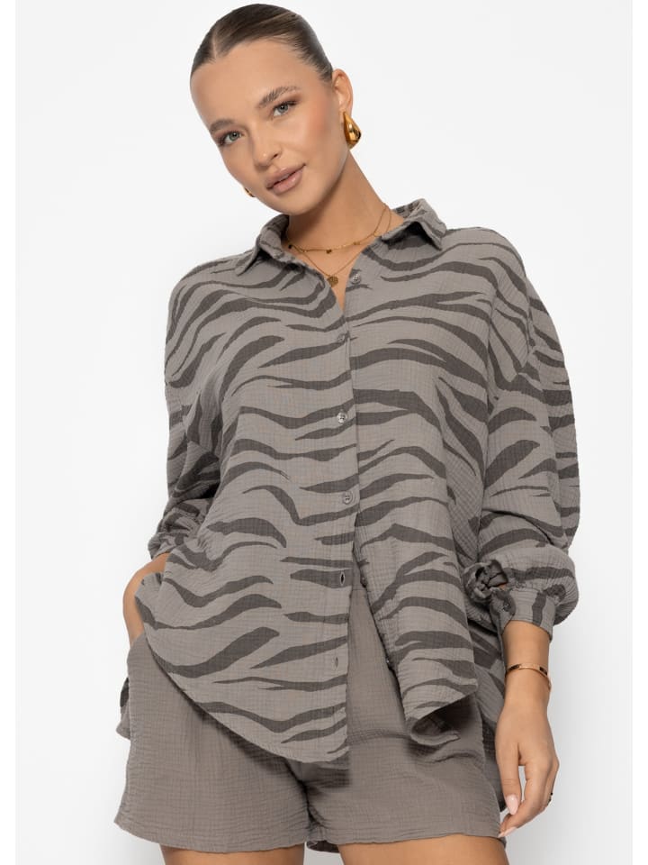 Блузка SASSYCLASSY, серо-коричневый 
Блузка SASSYCLASSY, серо-коричневый