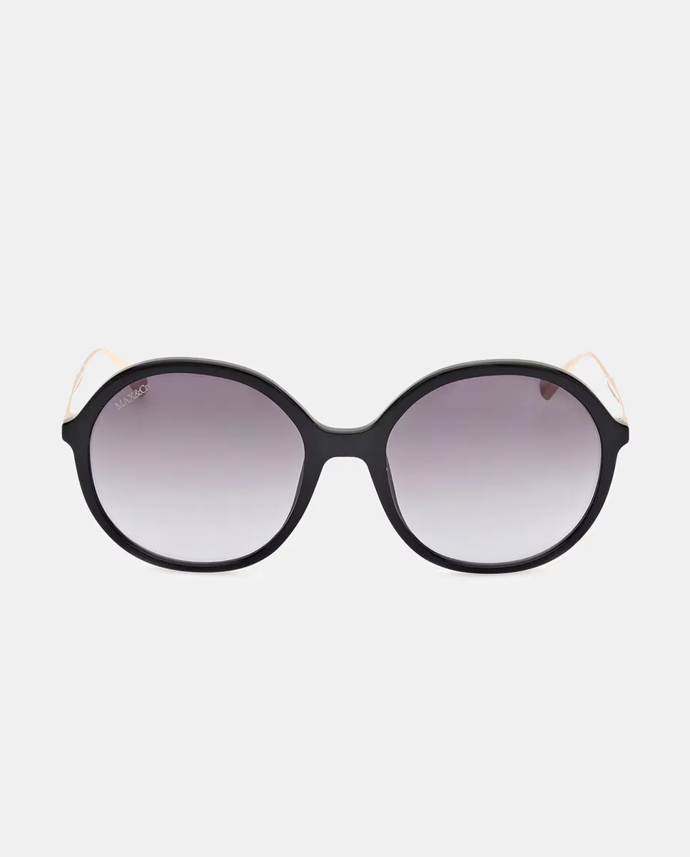 Округлые литые солнцезащитные очки Max&Co, черный 
Округлые литые солнцезащитные очки Max&Co, черный