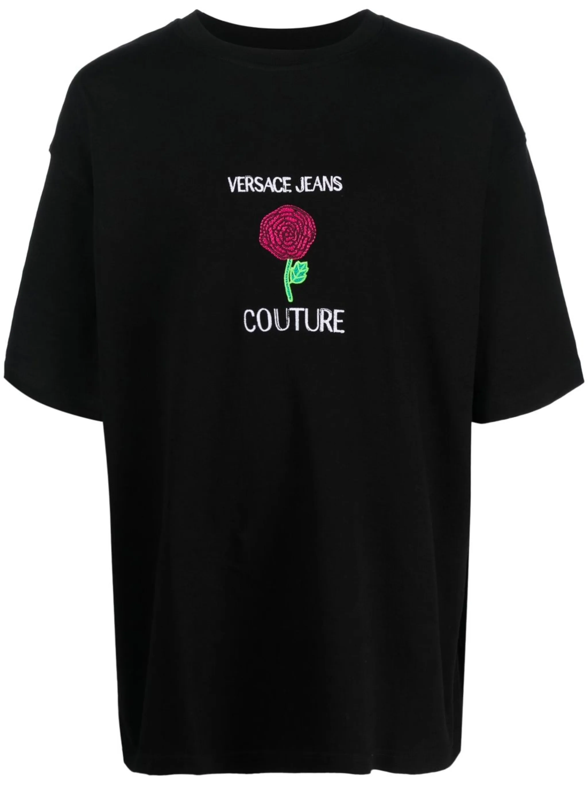 Футболка с цветочной вышивкой Versace Jeans Couture, черный
Футболка с цветочной вышивкой Versace Jeans Couture, черный