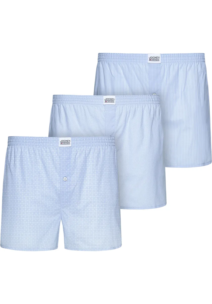 Jockey Webboxer "Boxer Woven" (упаковка, 3 шт.), в 3-х вариантах дизайна, цвет Shirting Blue
Jockey Webboxer "Boxer Woven" (упаковка, 3 шт.), в 3-х вариантах дизайна, цвет Shirting Blue