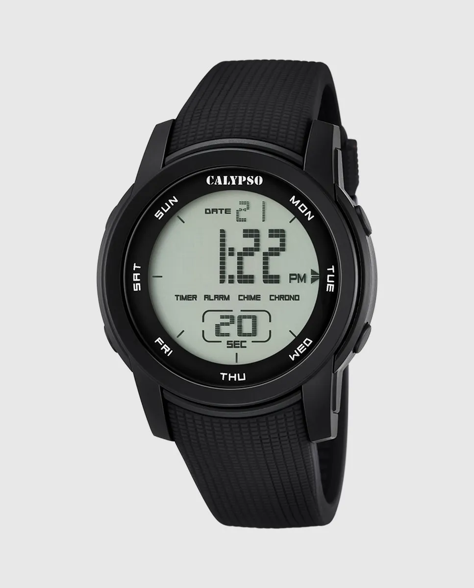Мужские часы K5698/6 Color Splash из черной резины Calypso, черный 
Мужские часы K5698/6 Color Splash из черной резины Calypso, черный