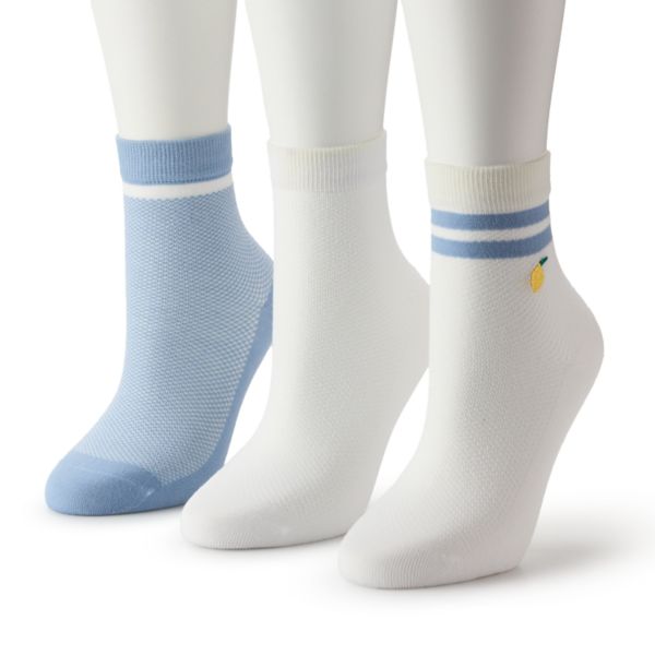 Женские носки с вышитой текстурой, комплект из 3 пар Madden Girl, голубой 
Женские носки с вышитой текстурой, комплект из 3 пар Madden Girl, голубой