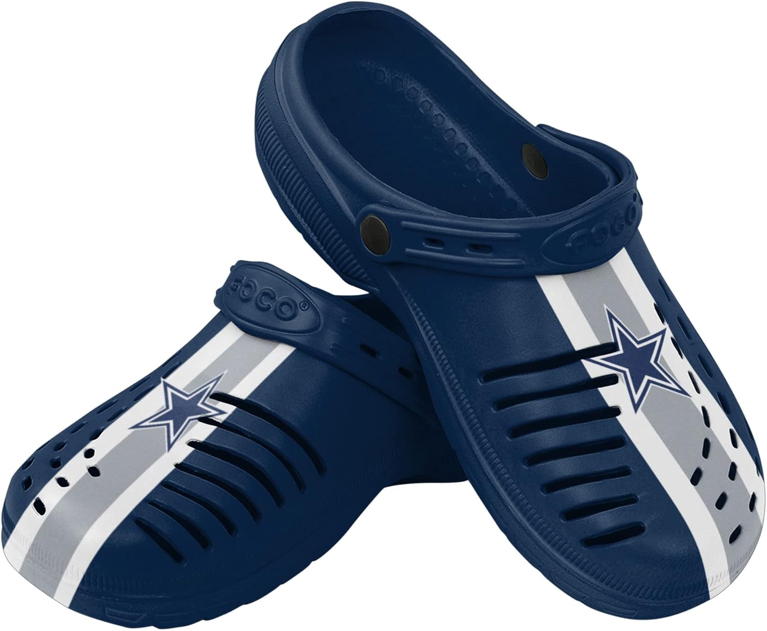 Сандалии-тапочки с ремешком FOCO для мужчин с логотипом команды NFL и полосками команды, Dallas Cowboys Team Stripe
Сандалии-тапочки с ремешком FOCO для мужчин с логотипом команды NFL и полосками команды, Dallas Cowboys Team Stripe
