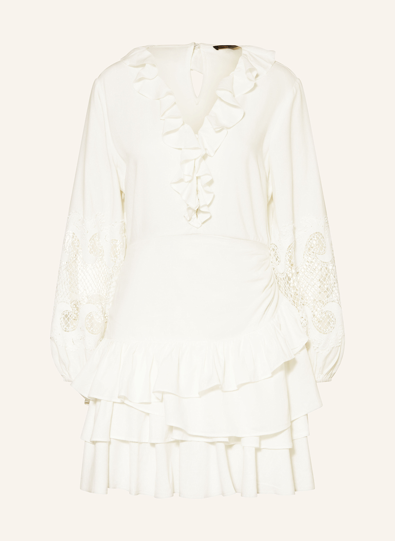 Платье с воланами и кружевом Maje, экрю 
Платье с воланами и кружевом Maje, экрю