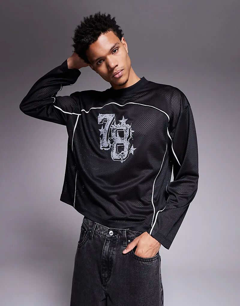 Футболка ASOS DESIGN oversize с окантовкой и графическим номером из черного материала Airtex
Футболка ASOS DESIGN oversize с окантовкой и графическим номером из черного материала Airtex