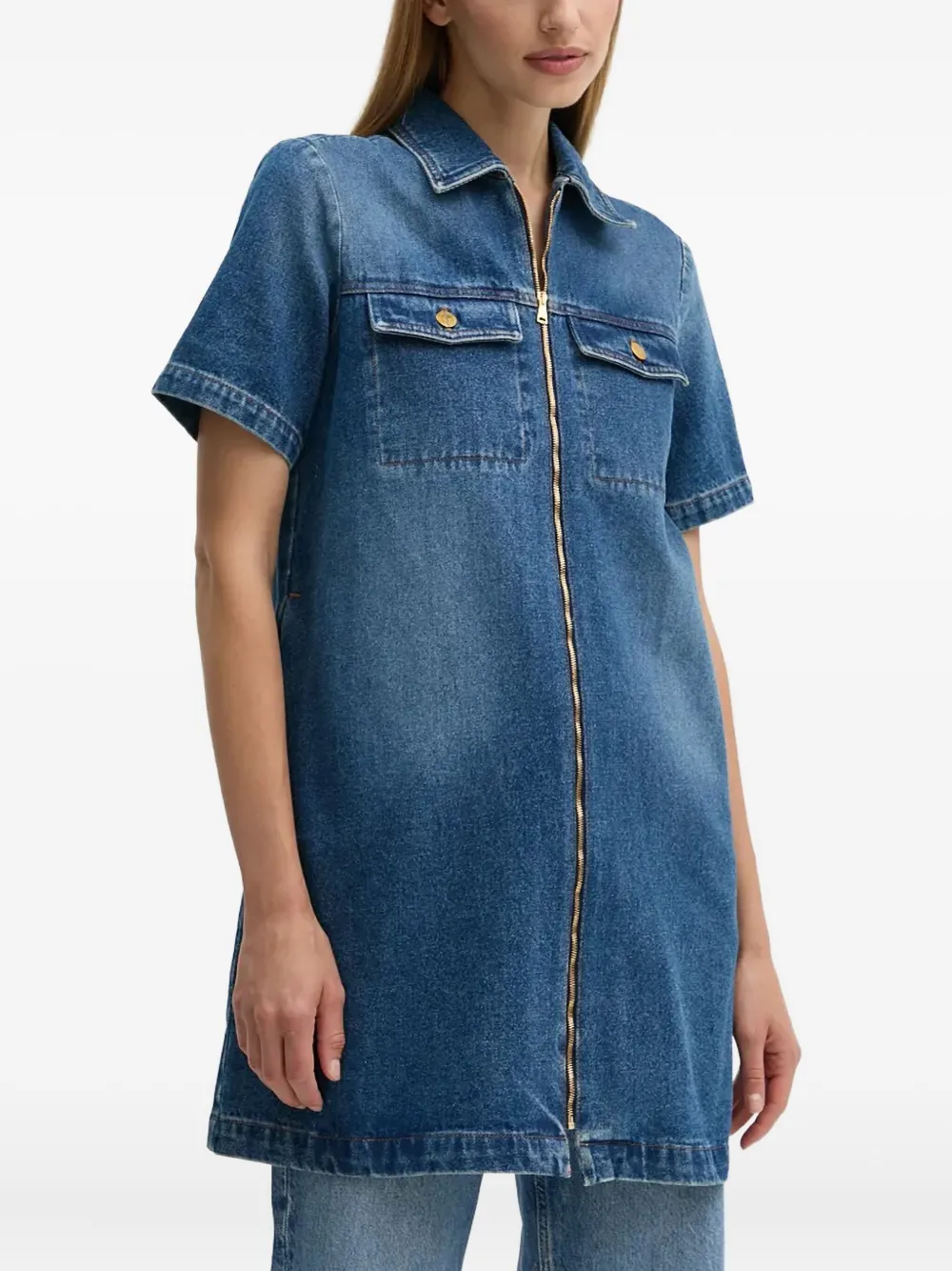 Джинсовое платье мини на молнии A.P.C., синий
Джинсовое платье мини на молнии A.P.C., синий