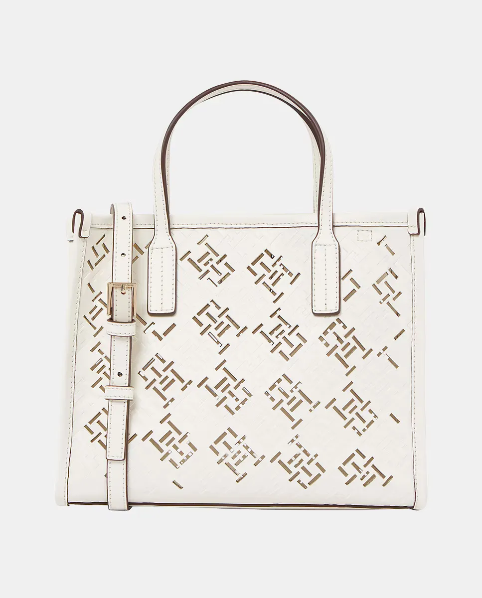 Мини-сумка тоут белого цвета с инициалами Tommy Hilfiger, белый 
Мини-сумка тоут белого цвета с инициалами Tommy Hilfiger, белый