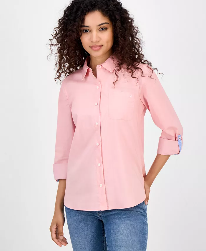 Женская рубашка с отворотом и пуговицами спереди Nautica Jeans, розовый
Женская рубашка с отворотом и пуговицами спереди Nautica Jeans, розовый