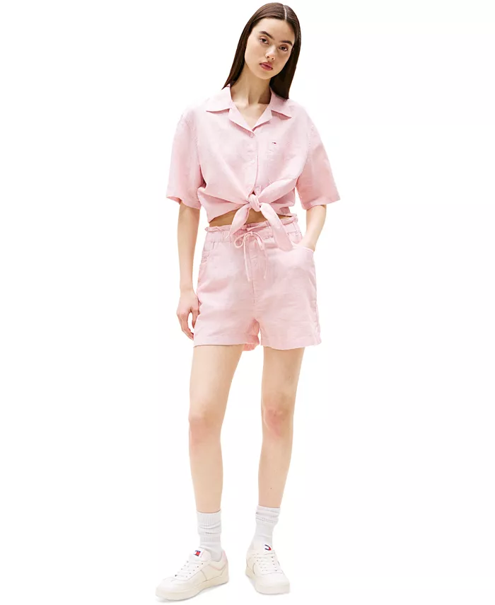 Женские шорты из хлопка и льна на завязках Tommy Jeans, мультиколор
Женские шорты из хлопка и льна на завязках Tommy Jeans, мультиколор