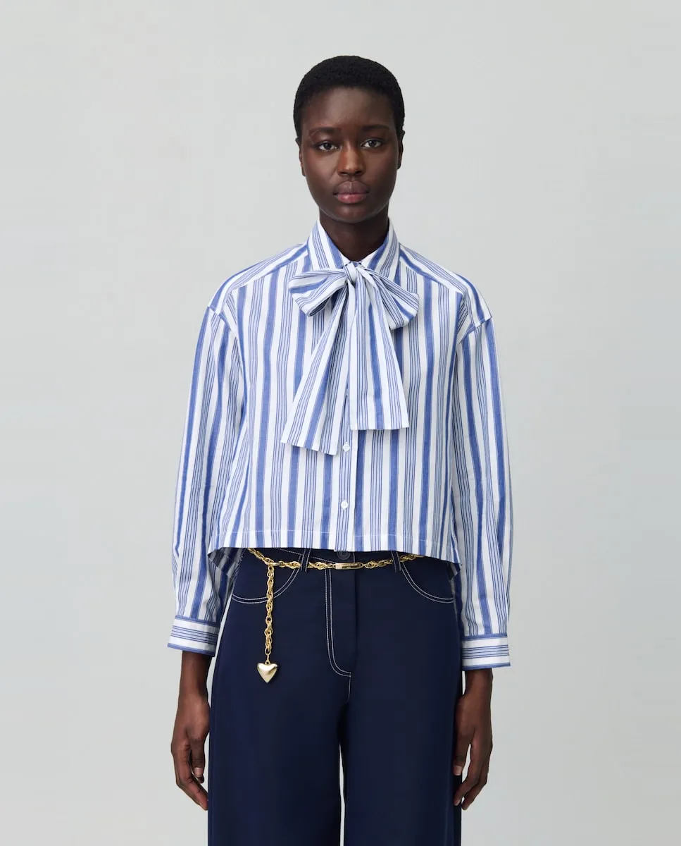 Женская полосатая рубашка с бантом Claudie Pierlot, синий
Женская полосатая рубашка с бантом Claudie Pierlot, синий