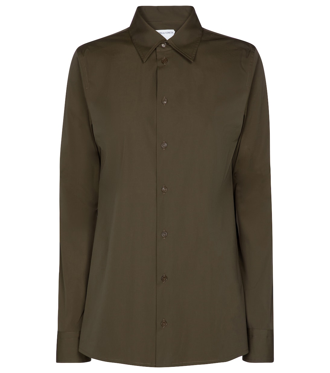 Рубашка из эластичного хлопкового поплина Bottega Veneta, оливковый
Рубашка из эластичного хлопкового поплина Bottega Veneta, оливковый