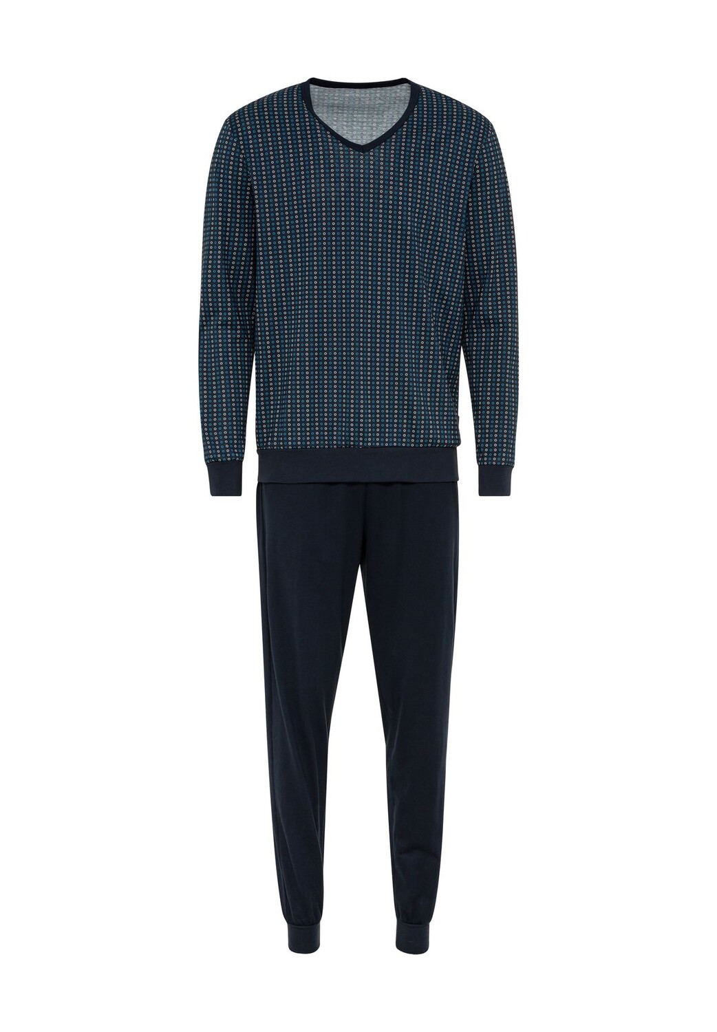 Специальная хлопковая пижама, V-образный вырез, ребристые манжеты, мужская CALIDA, цвет Danube Blue
Специальная хлопковая пижама, V-образный вырез, ребристые манжеты, мужская CALIDA, цвет Danube Blue