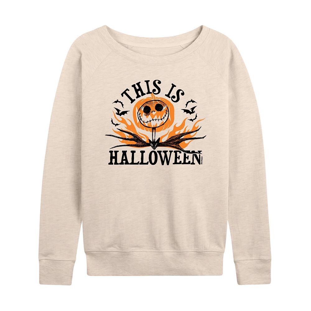 Женский легкий свитшот из френч-терри «Кошмар Диснея перед Рождеством» с Джеком Скеллингтоном «Это Хэллоуин» Disney, бежевый 
Женский легкий свитшот из френч-терри «Кошмар Диснея перед Рождеством» с Джеком Скеллингтоном «Это Хэллоуин» Disney, бежевый