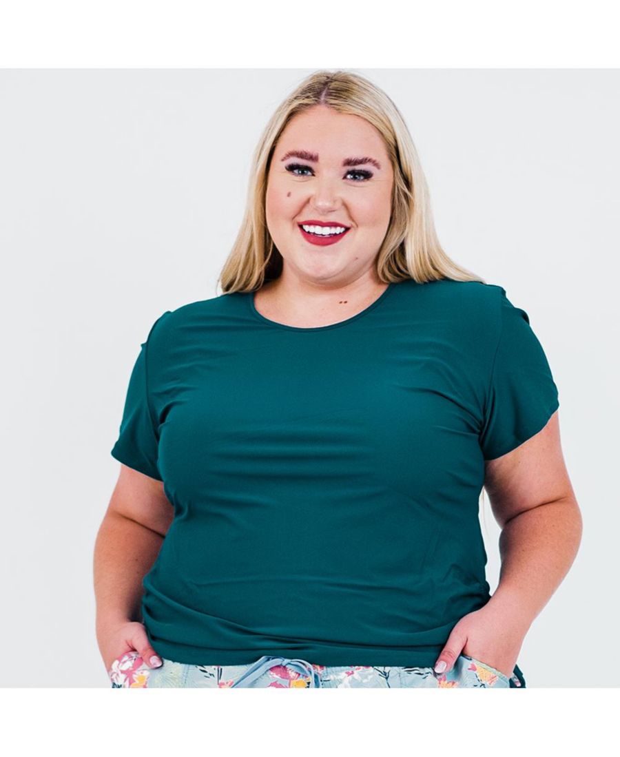 Купальный топ и плавки/бюстгальтер Adele больших размеров с короткими рукавами Calypsa, Dark jade
Купальный топ и плавки/бюстгальтер Adele больших размеров с короткими рукавами Calypsa, Dark jade