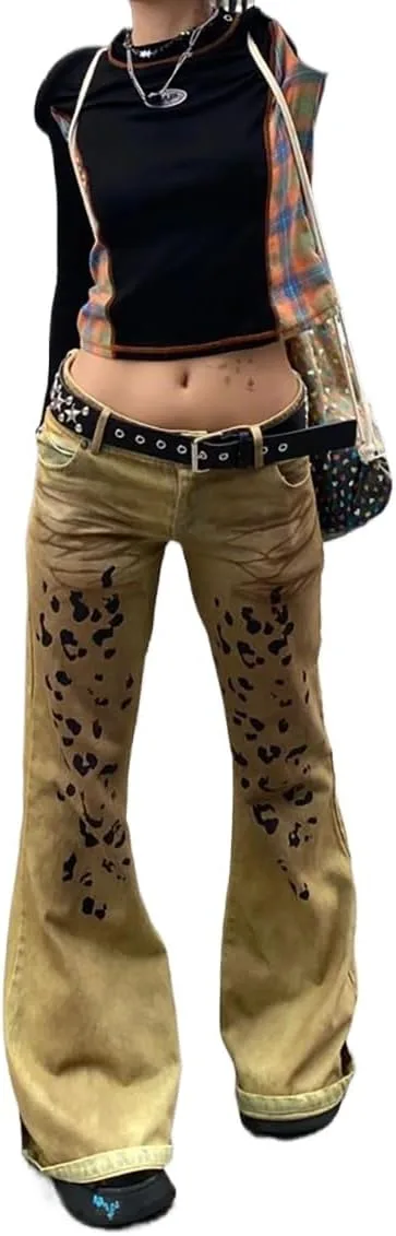 Готические американские уличные штаны в стиле пэчворк с леопардовым принтом, женские ретро джинсы slim fit в хип-хоп стиле INFENU
Готические американские уличные штаны в стиле пэчворк с леопардовым принтом, женские ретро джинсы slim fit в хип-хоп стиле INFENU