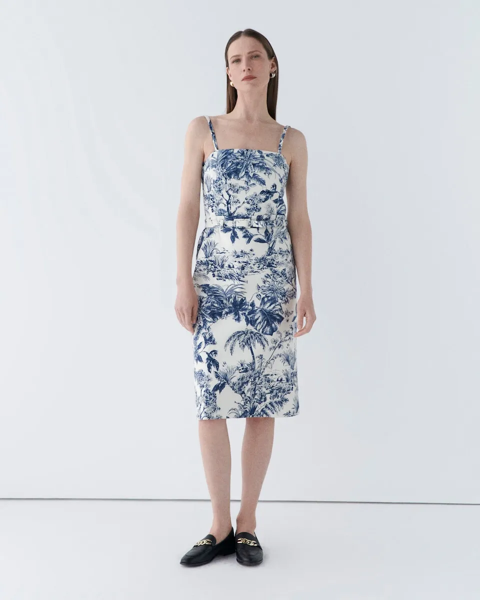 Юбка миди с принтом и поясом Caroll, синий
Юбка миди с принтом и поясом Caroll, синий