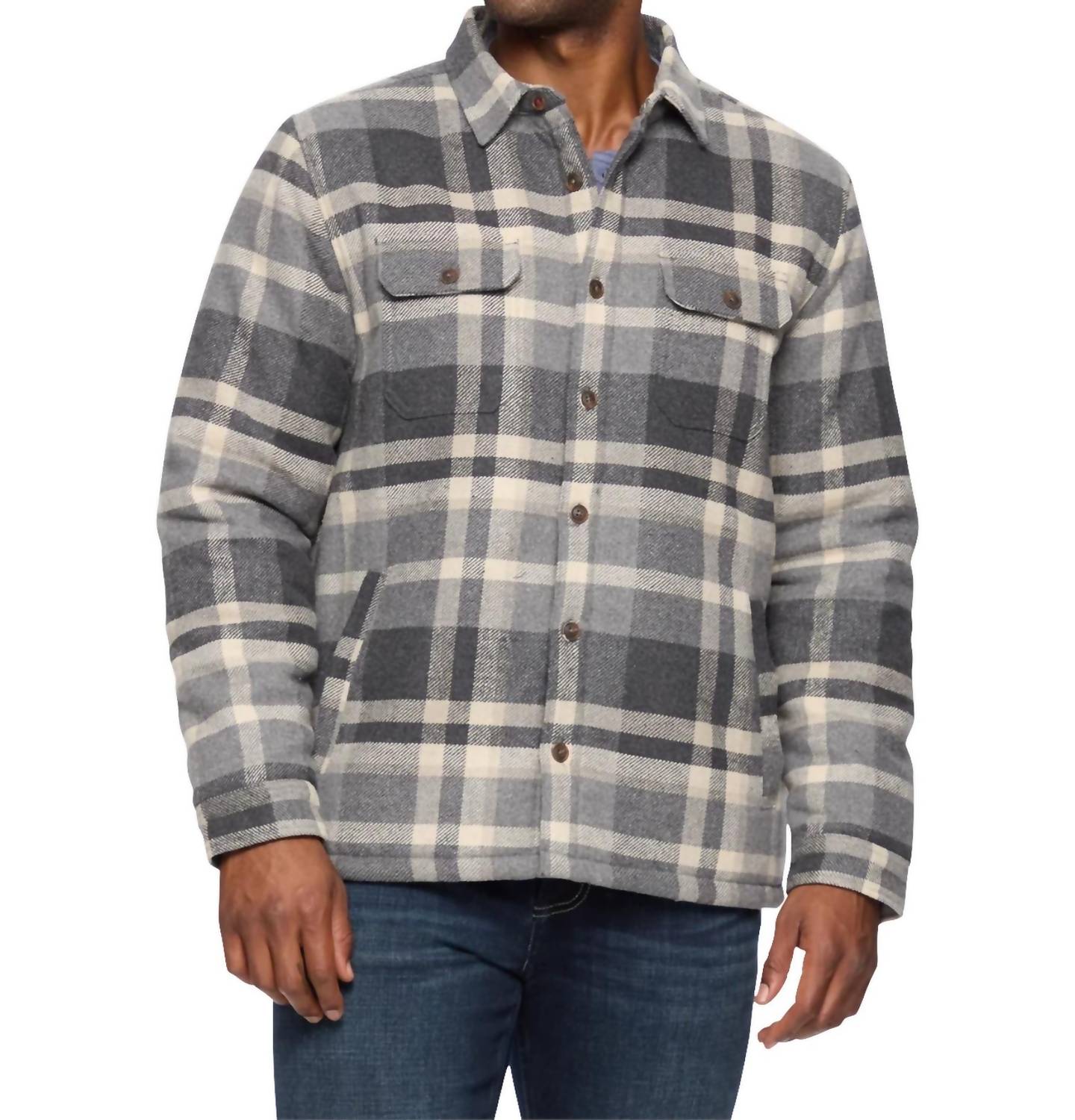 Куртка-рубашка Cassidy с подкладкой из шерпы в цвете уголь/серый Flags & Anthem
Куртка-рубашка Cassidy с подкладкой из шерпы в цвете уголь/серый Flags & Anthem