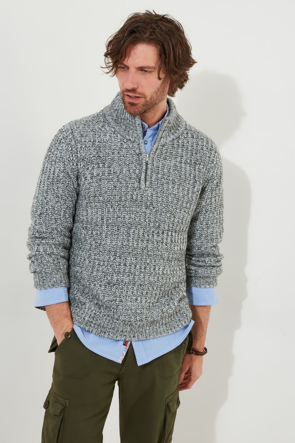 Джемпер рыбака крупной вязки с застежкой молнией 1/4 и воротником трубой Joe Browns, серый
Джемпер рыбака крупной вязки с застежкой молнией 1/4 и воротником трубой Joe Browns, серый