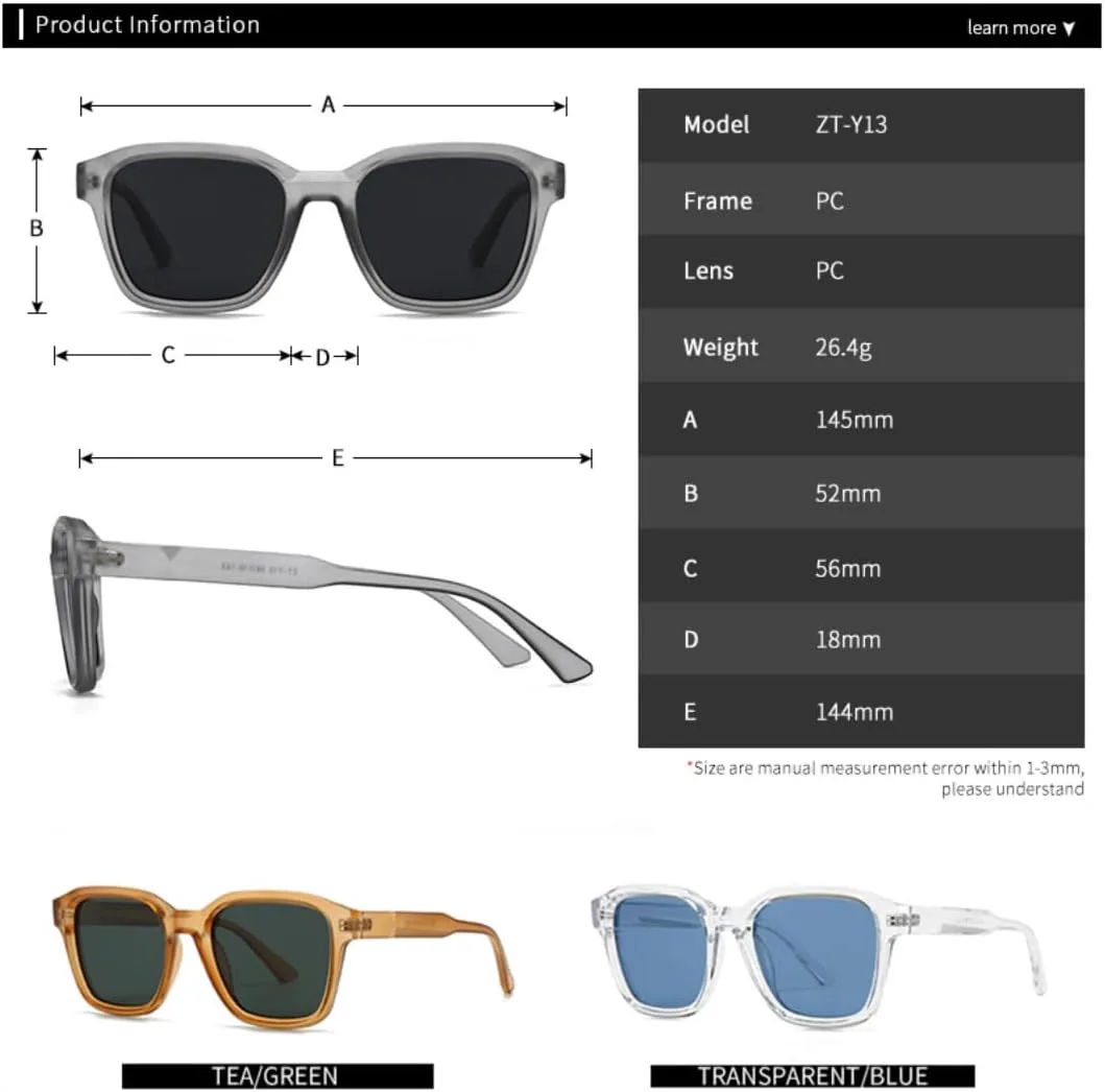 Популярные модные квадратные солнцезащитные очки для женщин, ретро-стиль, трендовые мужские солнцезащитные очки с защитой от УФ-излучения UV400 TVTBBVV, Gray Black
Популярные модные квадратные солнцезащитные очки для женщин, ретро-стиль, трендовые мужские солнцезащитные очки с защитой от УФ-излучения UV400 TVTBBVV, Gray Black