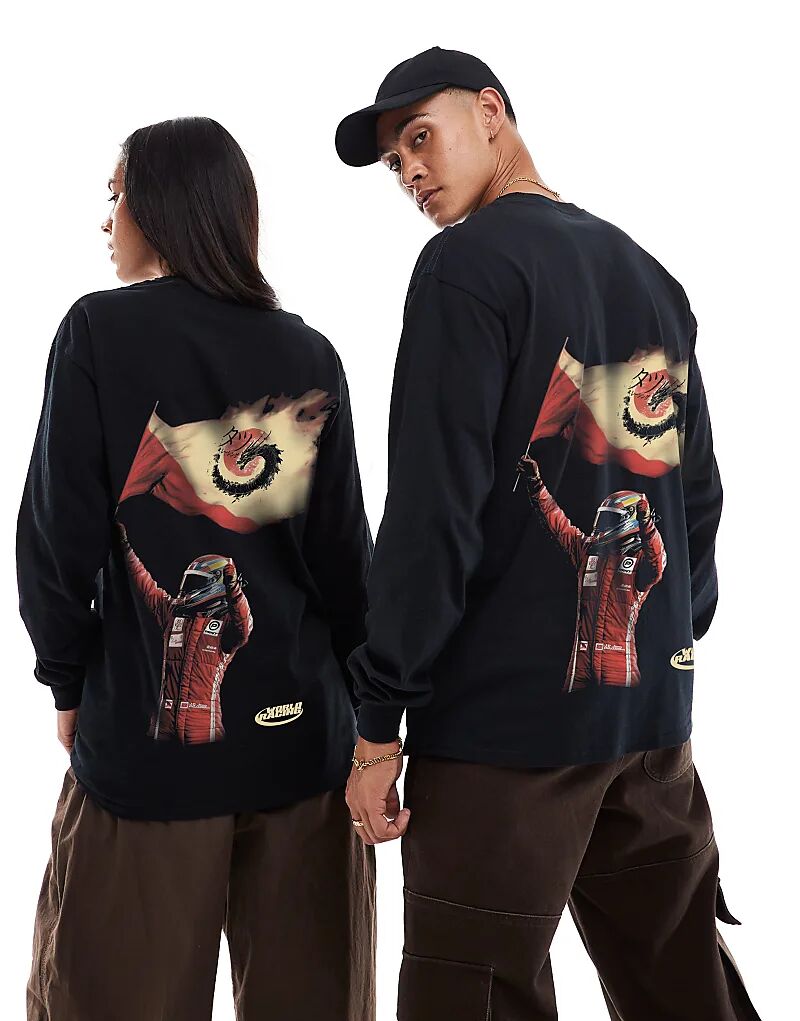 Футболка с длинными рукавами и принтом World Racing спереди и сзади, черного цвета PRNT
Футболка с длинными рукавами и принтом World Racing спереди и сзади, черного цвета PRNT