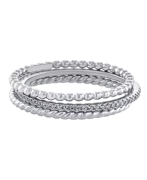 Три кольца из кубического циркония и витых бусин, выполненные из золота и стерлингового серебра. Macy'S, silver
Три кольца из кубического циркония и витых бусин, выполненные из золота и стерлингового серебра. Macy'S, silver