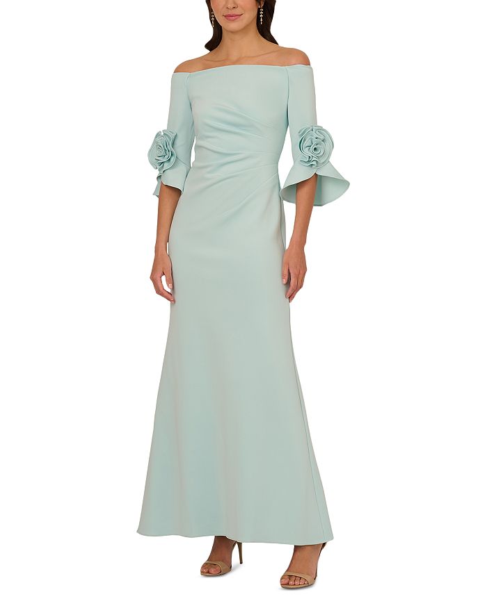 Платье из крепа с рюшами Rosette Scuba Adrianna Papell, синий
Платье из крепа с рюшами Rosette Scuba Adrianna Papell, синий