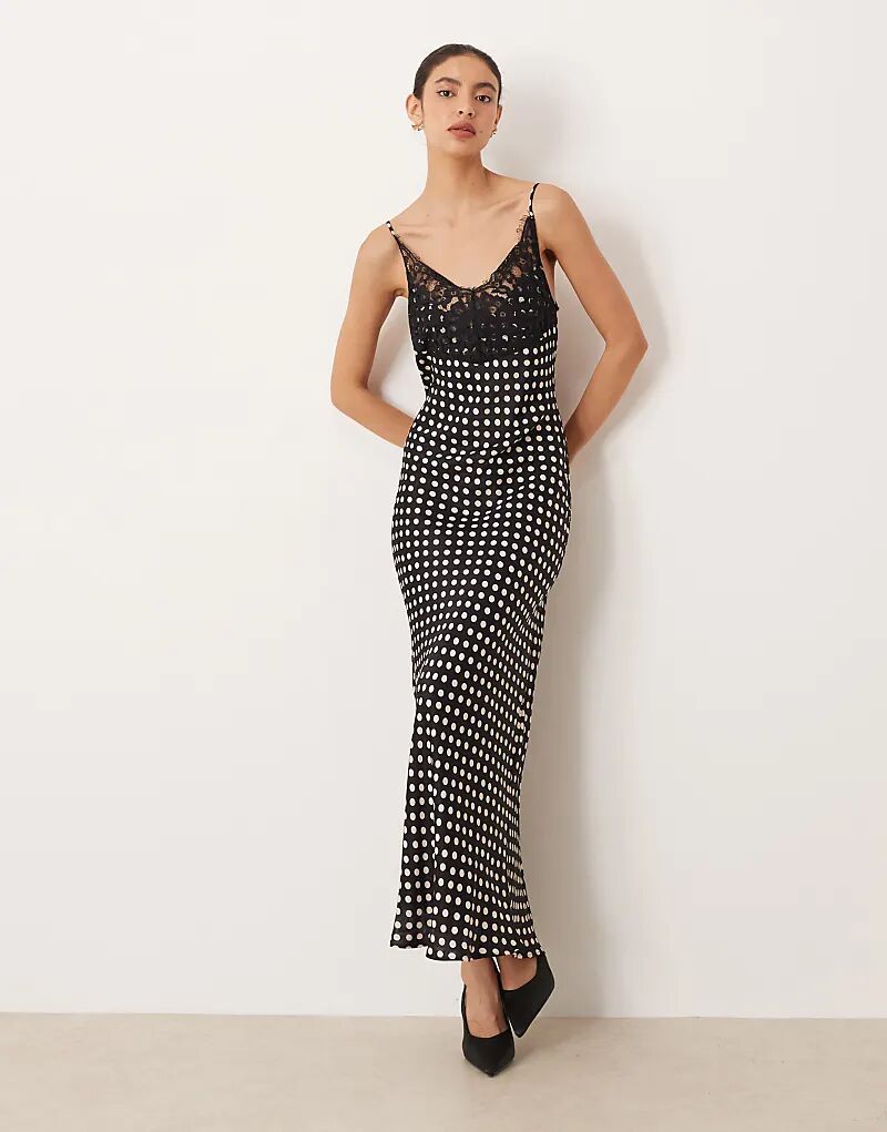 Платье макси из атласа с кружевным лифом ASOS DESIGN в черный горошек
Платье макси из атласа с кружевным лифом ASOS DESIGN в черный горошек