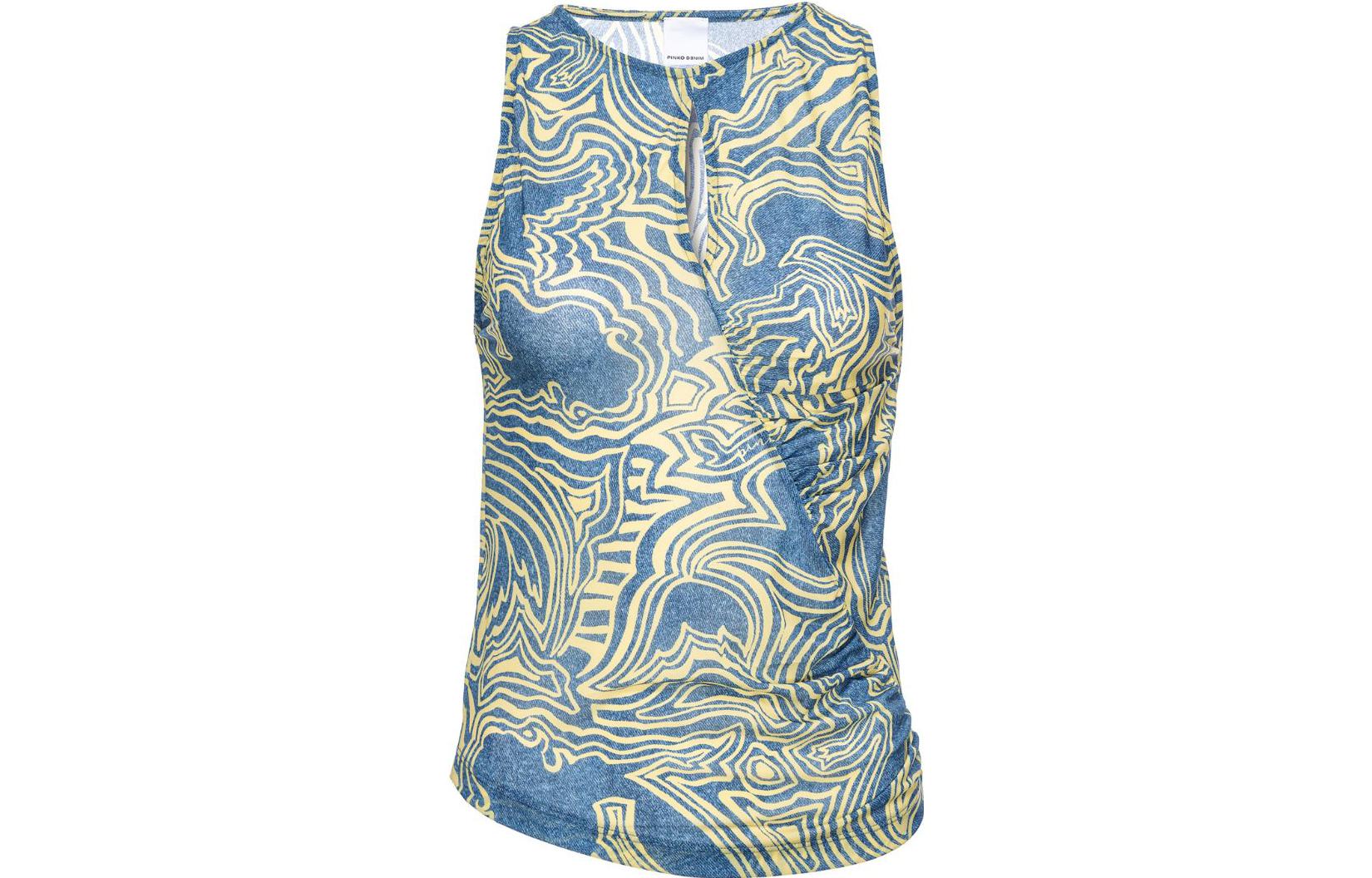 Топ с абстрактным принтом и сборками PINKO, синий
Топ с абстрактным принтом и сборками PINKO, синий