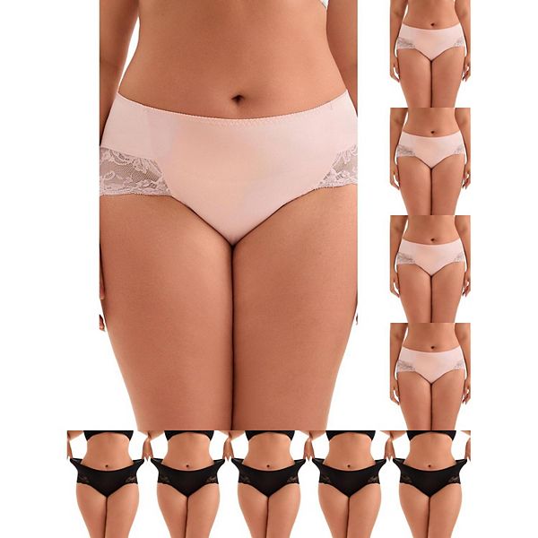 10 шт женские трусики мид-райз с кружевной отделкой Grace & Grandeur, Black Pink
10 шт женские трусики мид-райз с кружевной отделкой Grace & Grandeur, Black Pink