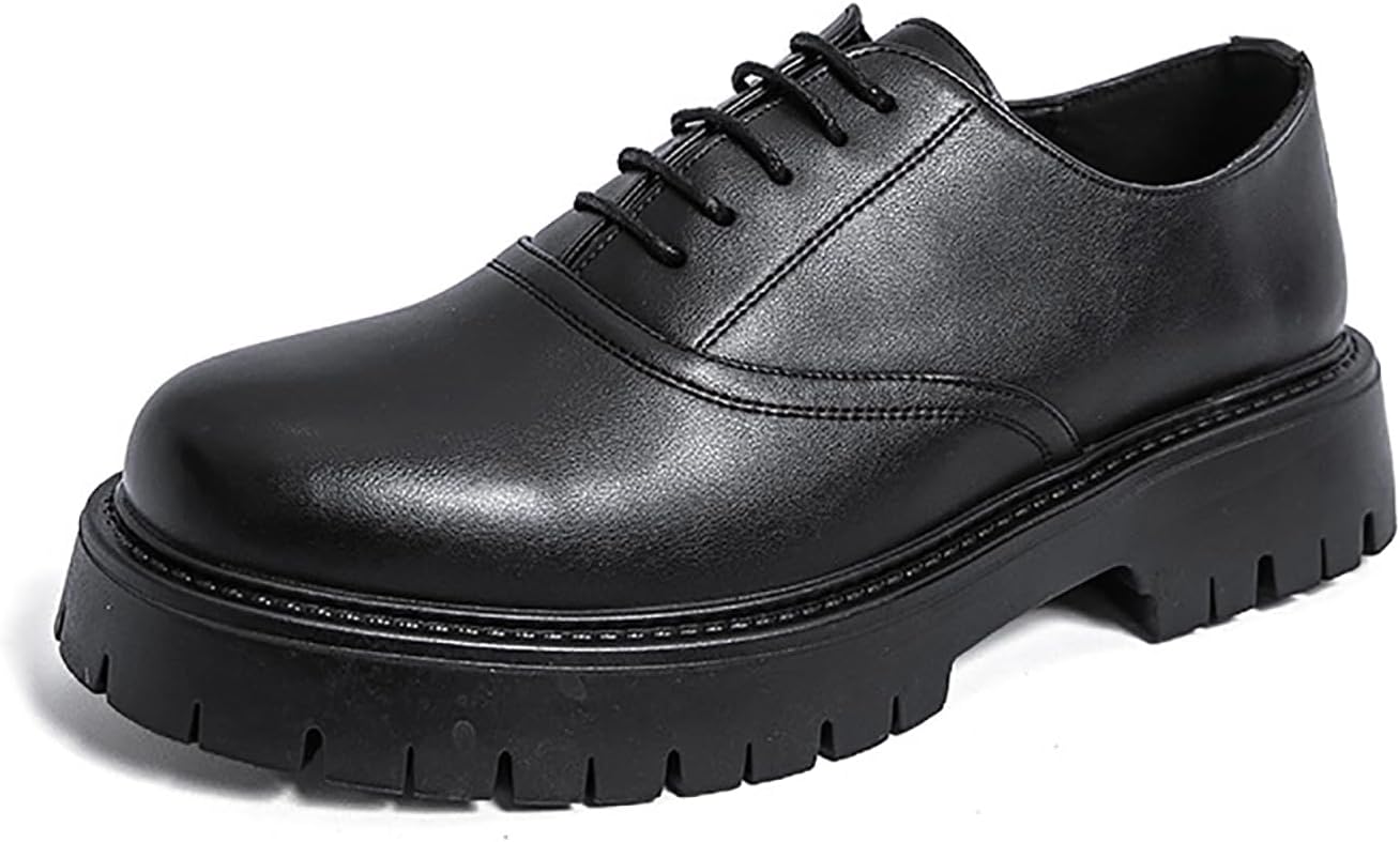 Мужские кожаные оксфорды на платформе без шнуровки, модные с круглым носком, с шнуровкой и массивной подошвой, деловые туфли для вечеринок, свадеб и работы, туфли-лоферы Faglkak, черный
Мужские кожаные оксфорды на платформе без шнуровки, модные с круглым носком, с шнуровкой и массивной подошвой, деловые туфли для вечеринок, свадеб и работы, туфли-лоферы Faglkak, черный