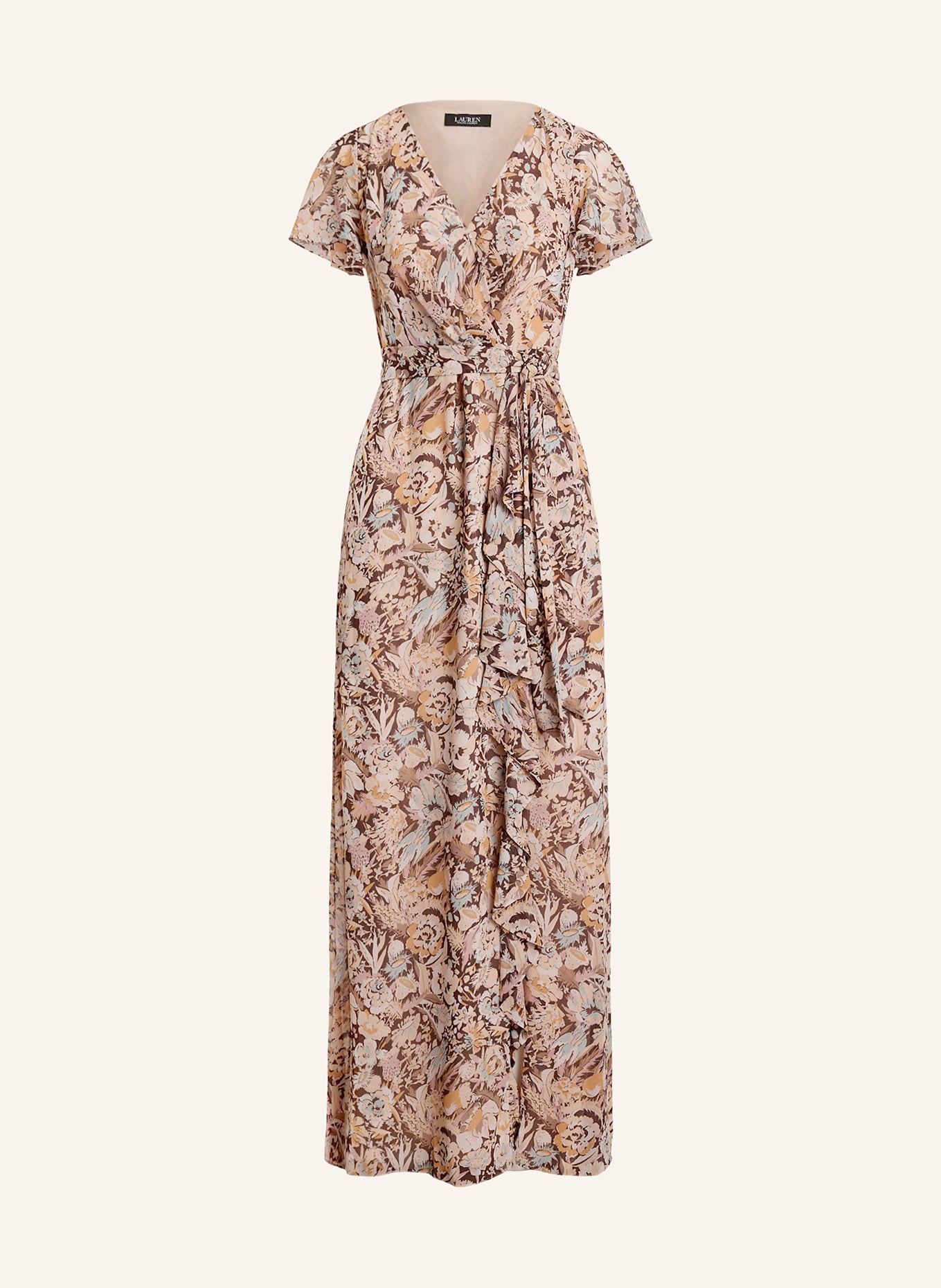Платье из полиэстера с запахом и воланами Lauren Ralph Lauren, мультиколор 
Платье из полиэстера с запахом и воланами Lauren Ralph Lauren, мультиколор
